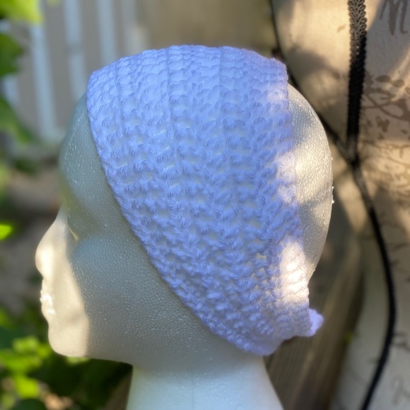 Hand Crafted Accessories - Handmade white headband/ear warmer